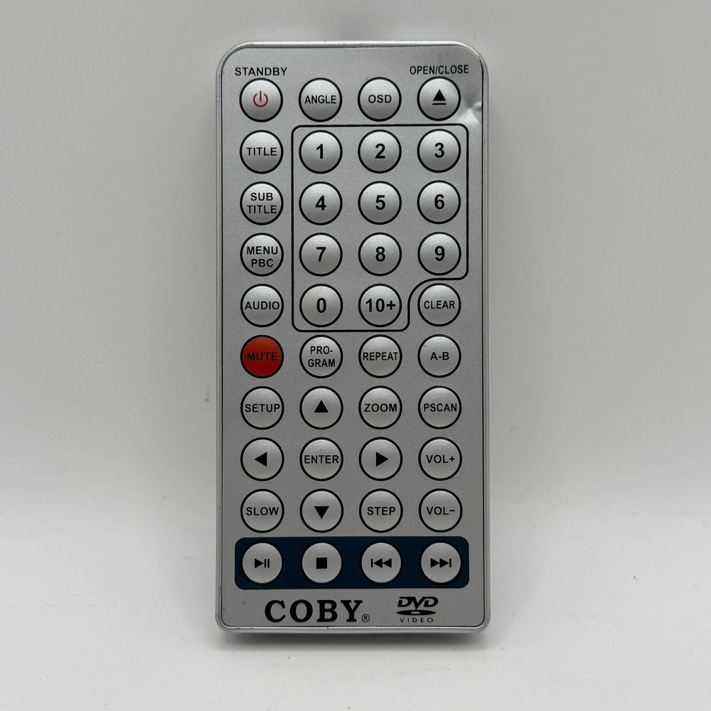 Coby DVD Player Remote Control Silver Replacement Unit Silver